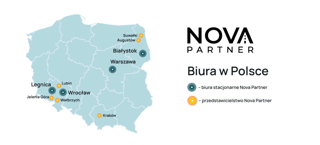 Oddziały Nova Partner w Polsce – praca w Uber/Bolt/FreeNow