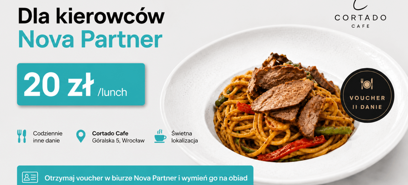 Smaczny obiad dla kierowców Nova Partner za 20 zł